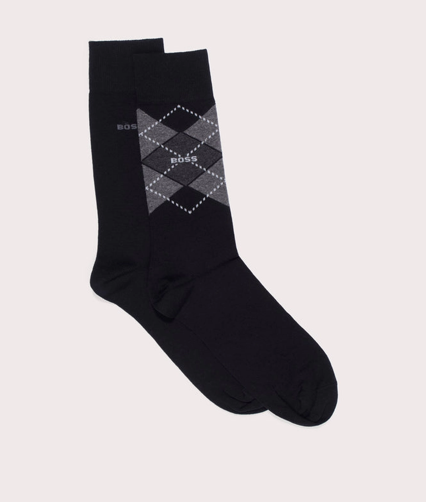 Hugo Boss Mens 2 Pack RS Argyle Socks
